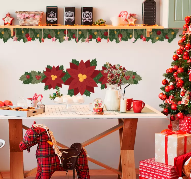 Božične jagodne veje set božične nalepke - TenStickers