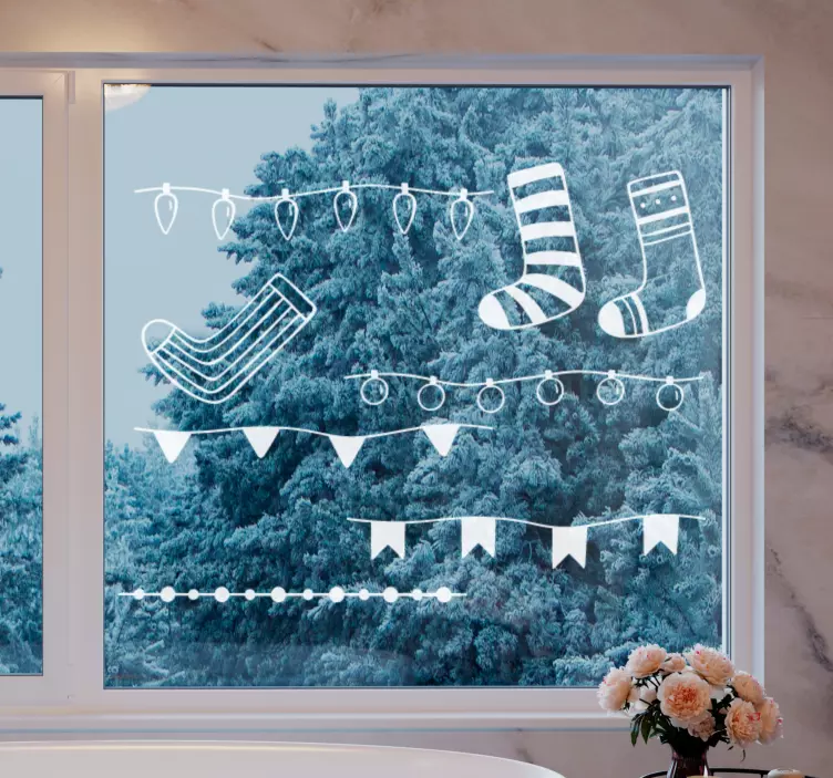 Okenska nalepka za vezenje božičnih okraskov - TenStickers