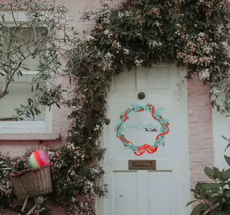 Božični venec božična nalepka - TenStickers