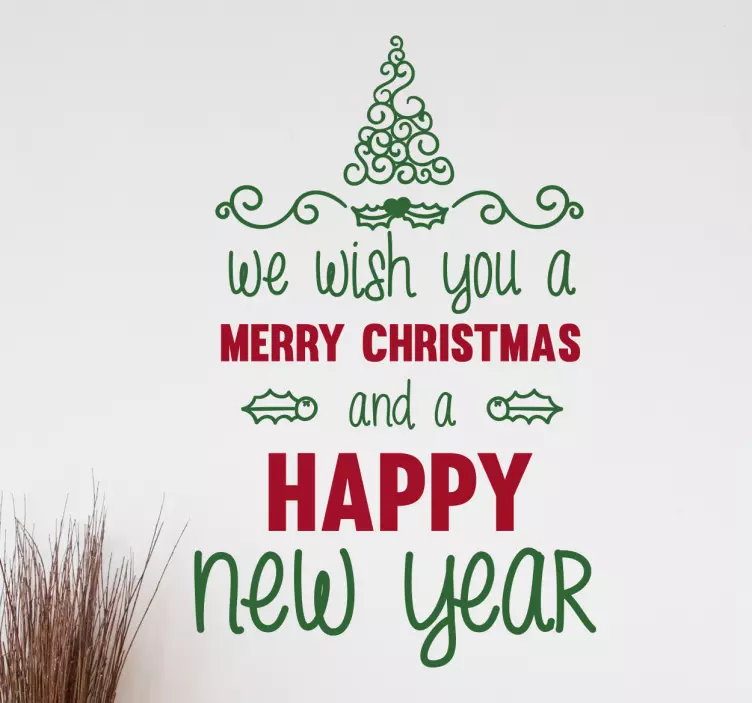 Božično besedilo božična nalepka - TenStickers