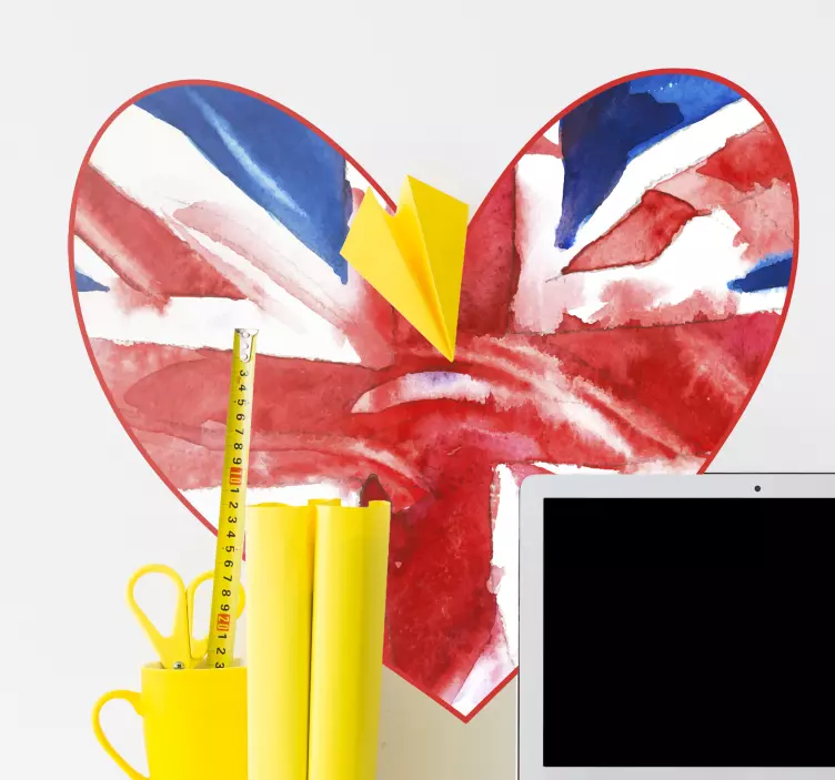 Nalepka za britansko zastavo heart flag - TenStickers