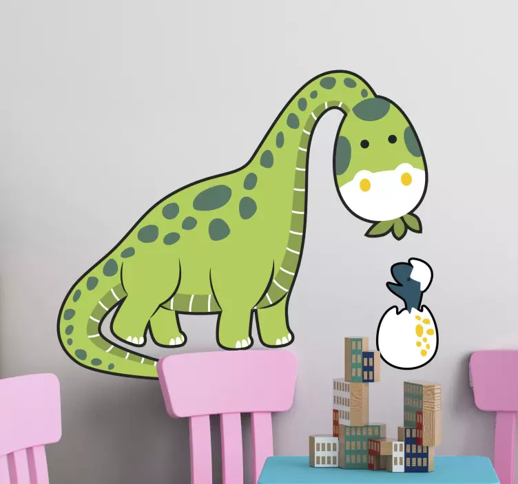 Brontosaurus z nalepko za steno dinozavra - TenStickers