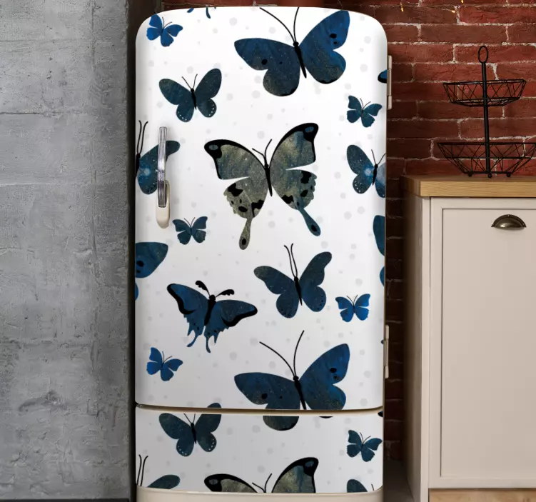 Butterfly patterned fridge nalepka za hladilnik - TenStickers