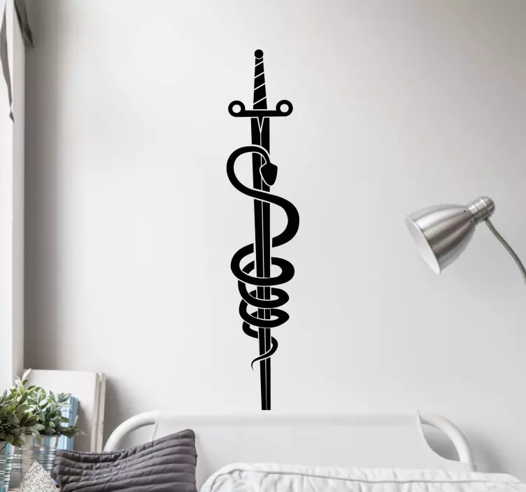 Caduceus medical symbol modna nalepka - TenStickers