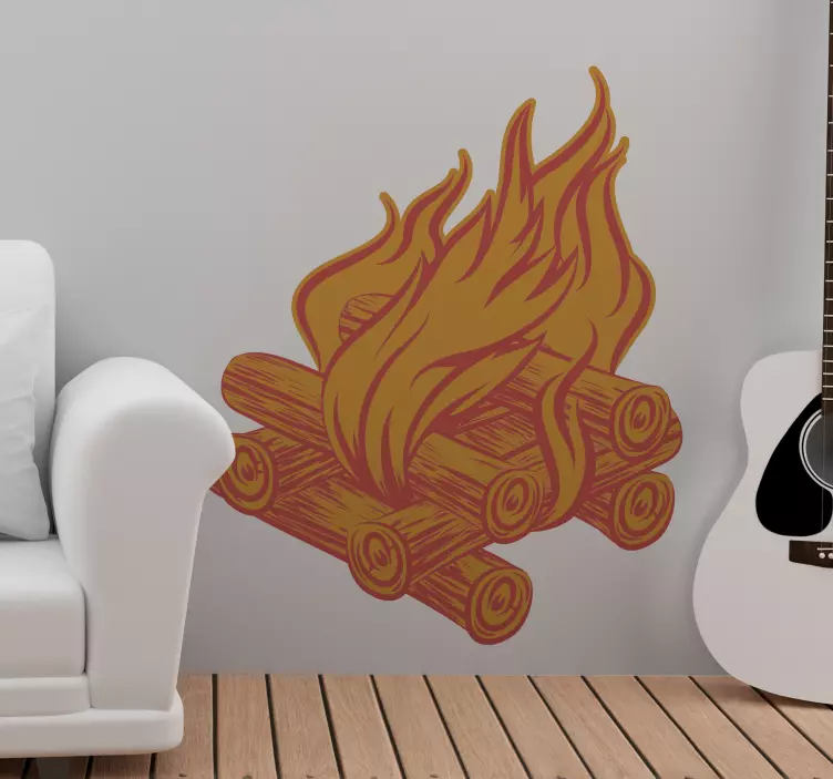 Campfire wood logs nalepka živali - TenStickers