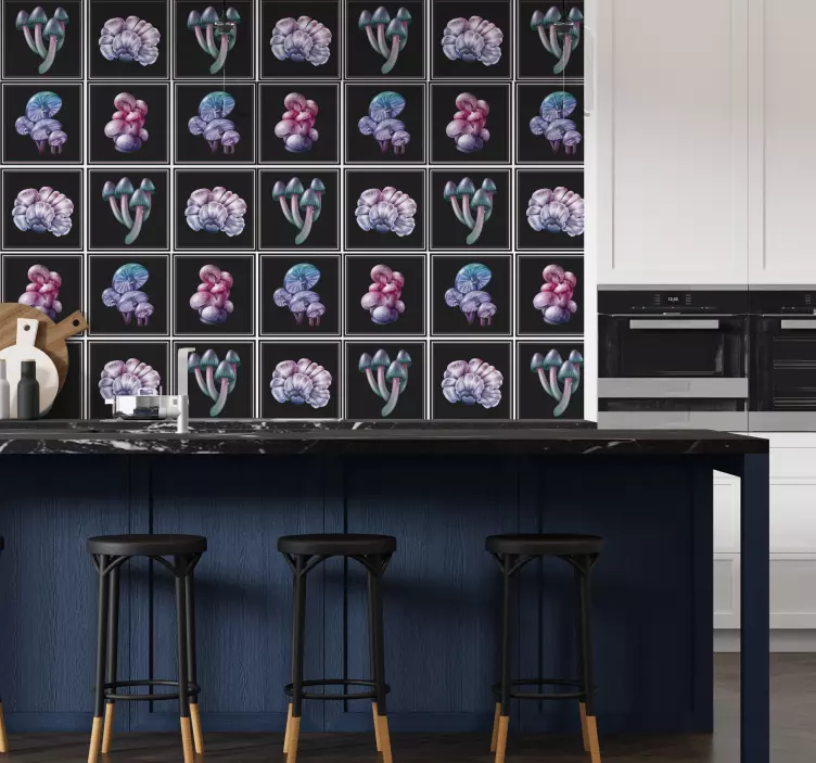 Čarobne gobe nalepka za dekoracijo ploščic - TenStickers