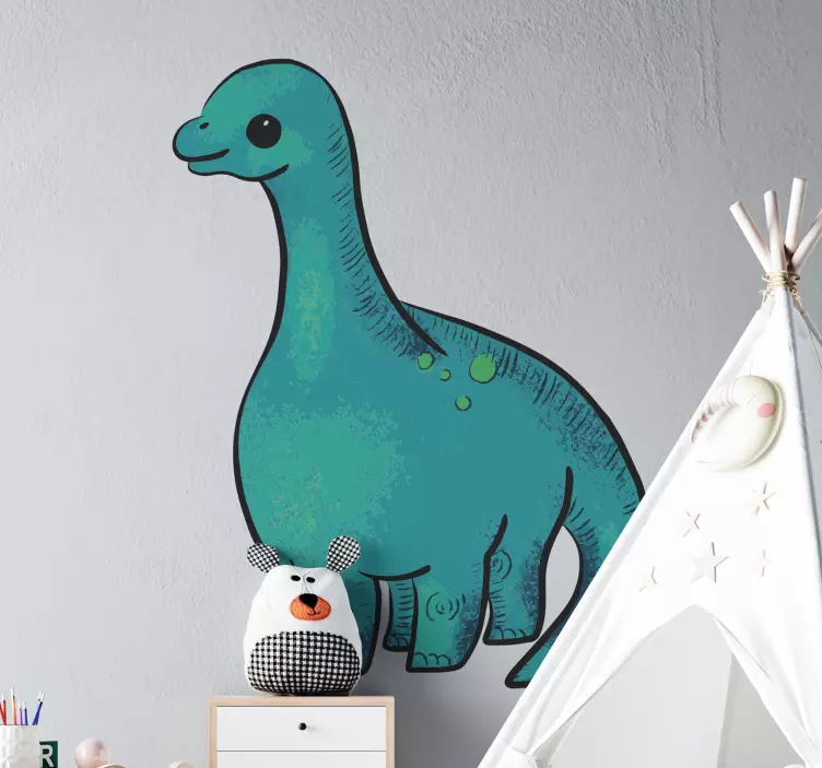 Cheerful dinosaur figure nalepka - TenStickers