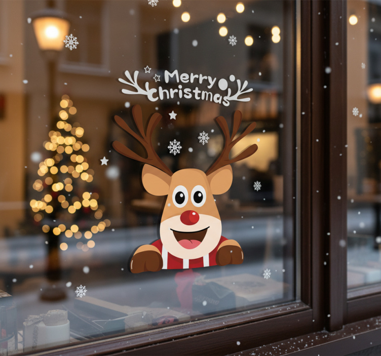 Christmas reindeer božična nalepka za okrasitev - TenStickers