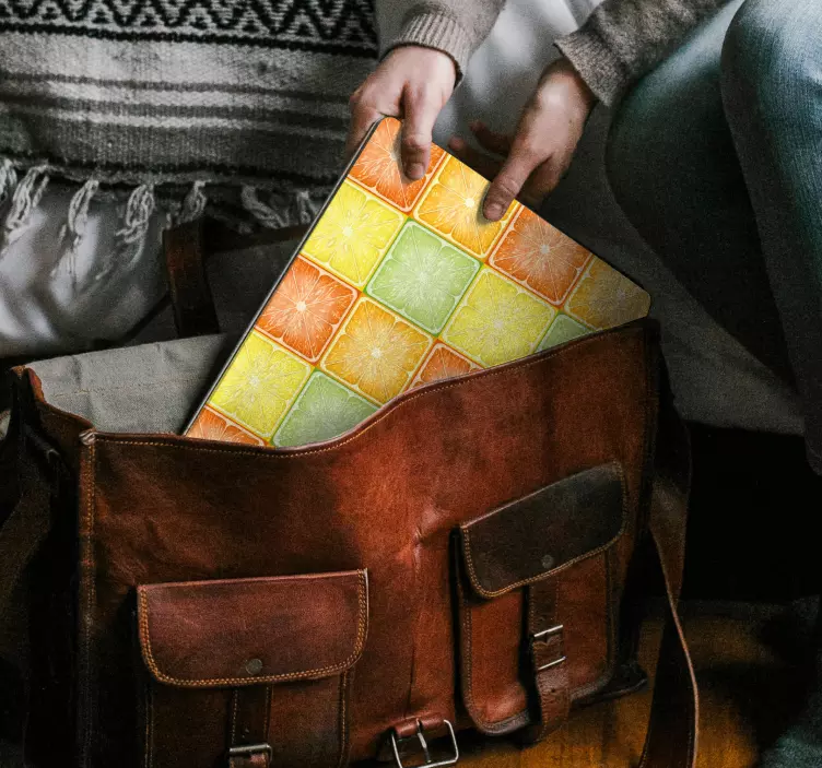 Citrus pattern tiles nalepka za prenosnik - TenStickers