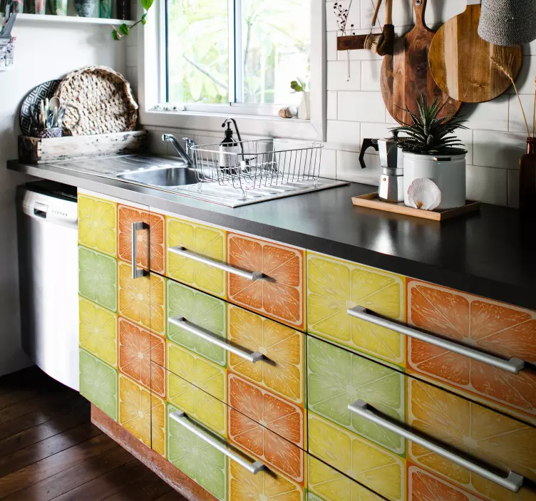 Citrus slice patterns nalepka z živalmi - TenStickers