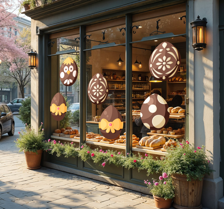 čokoladna velikonočna jajca nalepka za izložbe - TenStickers