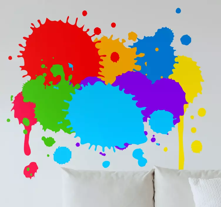 Colorful paint splashes dekorativna nalepka - TenStickers