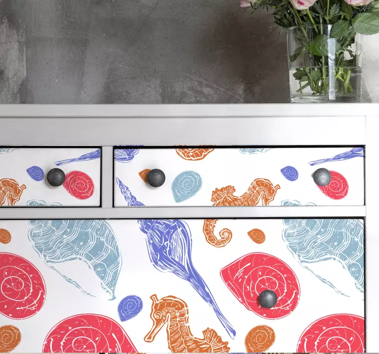 Colorful sea creatures ribja nalepka - TenStickers