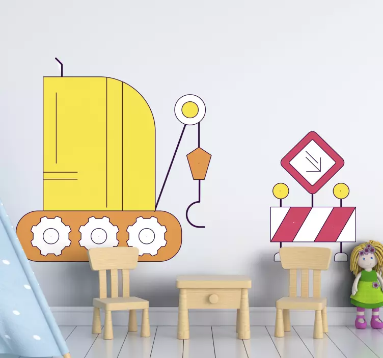 Construction vehicle excitement nalepka za otroke - TenStickers