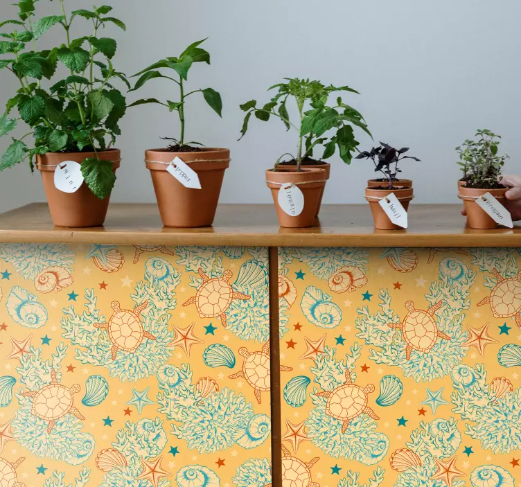 Coral and marine life naravna nalepka - TenStickers