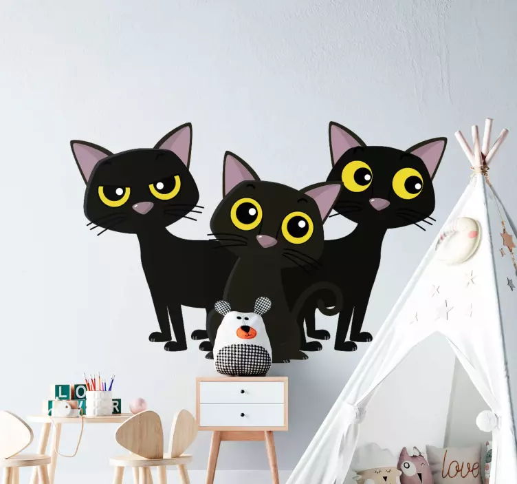 Nalepka za mačke black kitties - TenStickers