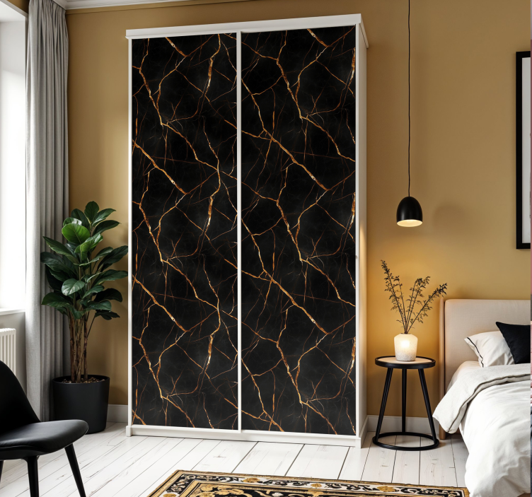 črni marmor Nalepka za pohištvo - TenStickers