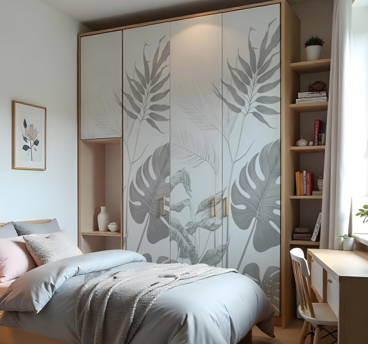 črno-bele rastline Nalepka za pohištvo - TenStickers