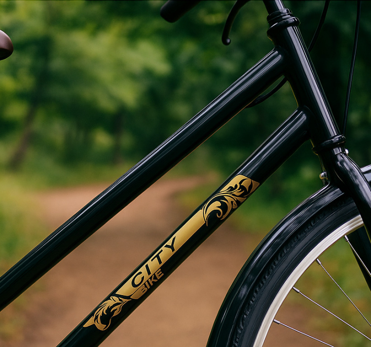 Black and gold frame nalepka za kolo - TenStickers