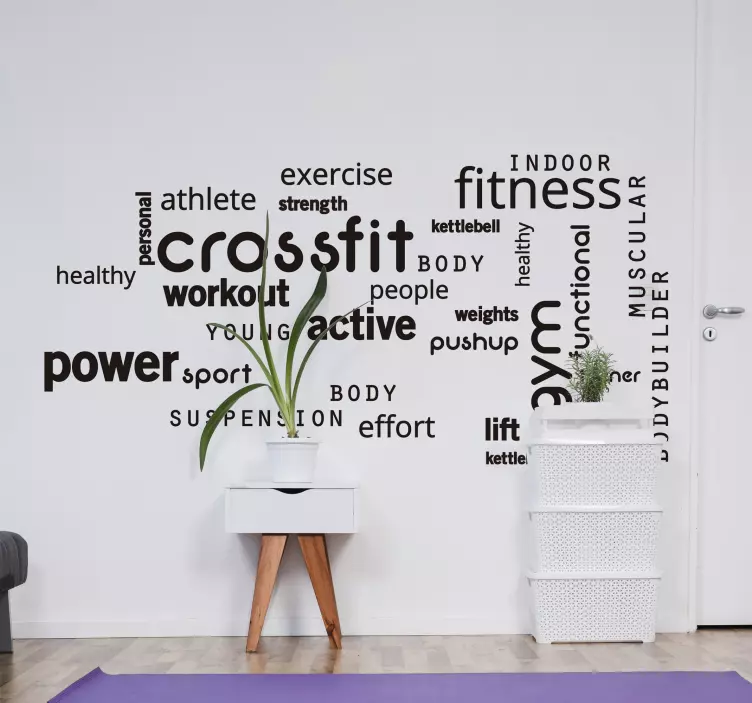 Nalepka stene besedila crossfit telovadnice - TenStickers