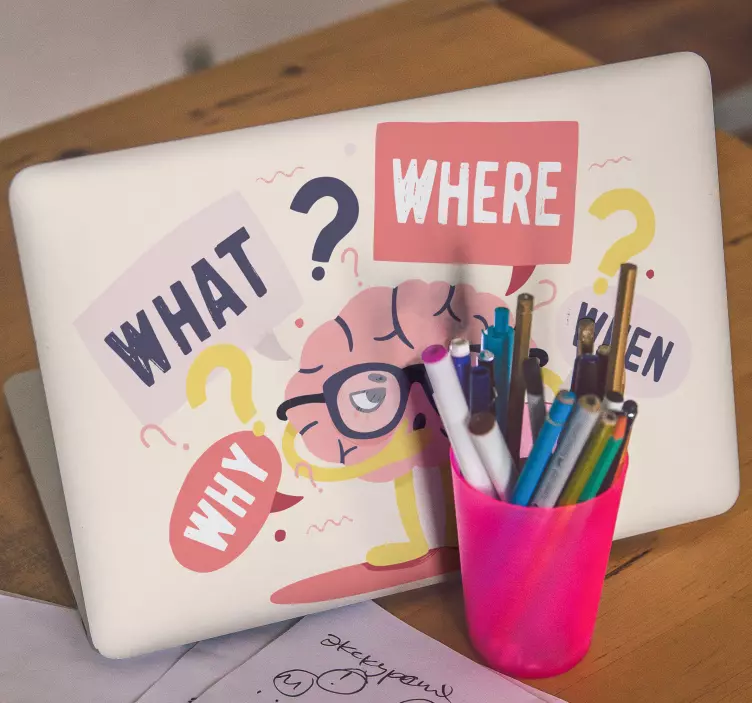Curious brain characters nalepka za prenosnik - TenStickers