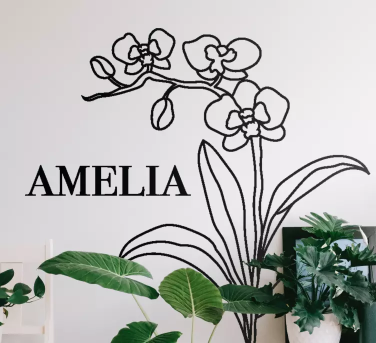 Customizable orchid flower design nalepka živali - TenStickers