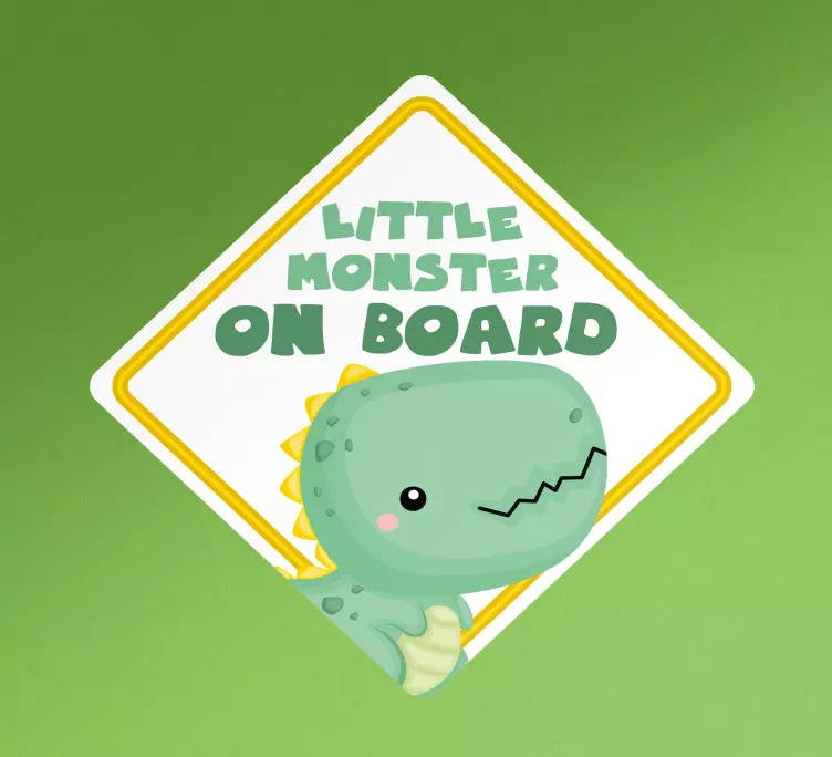 Cute dino sign nalepka za otroka v avtu - TenStickers
