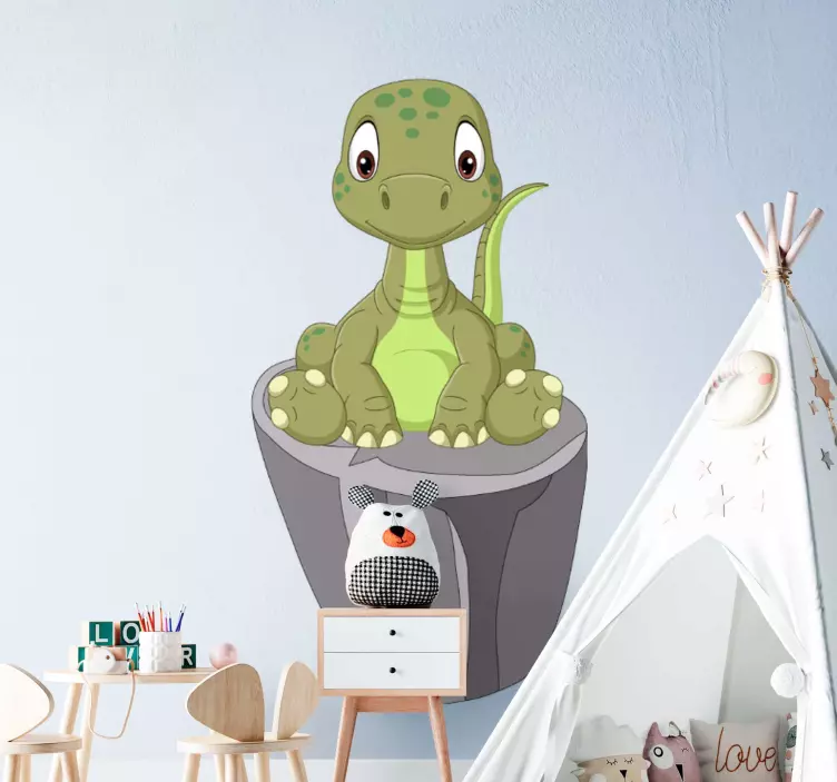 Cute dinosaur sitting nalepka za otroke - TenStickers