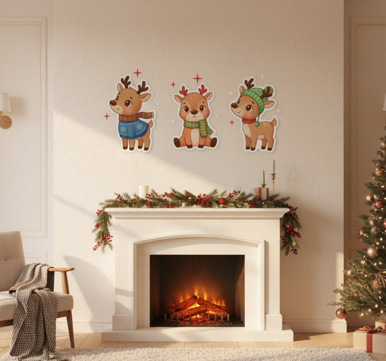 Cute reindeers božične nalepke - TenStickers