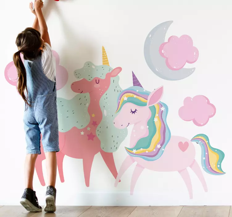 Cute unicorn imagery nalepka za otroke - TenStickers