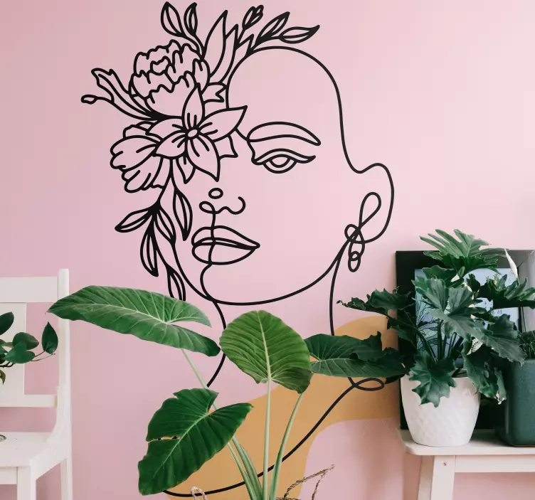 Nalepka glava rože ženske rože - TenStickers