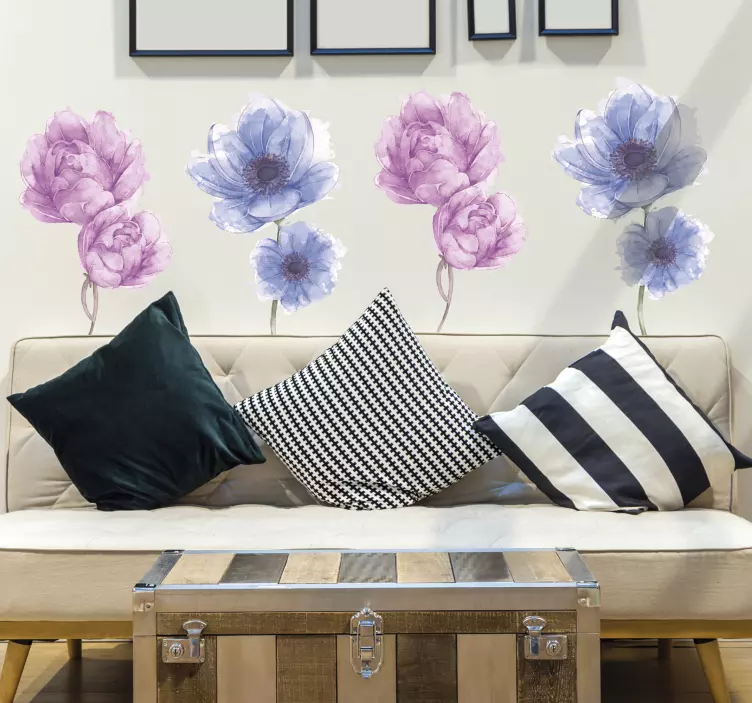 Cvetje cvetlična stena nalepka - TenStickers