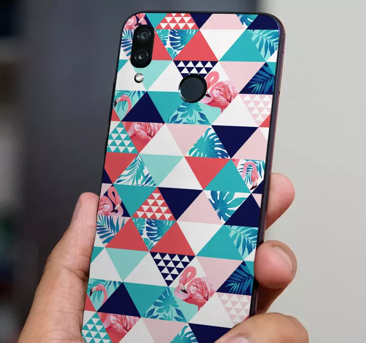 Cvetje in tropska abstraktna nalepka huawei - TenStickers