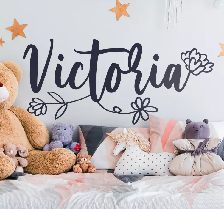 Prilagodljivo vzglavje s cvetjem nalepka za otroke - TenStickers