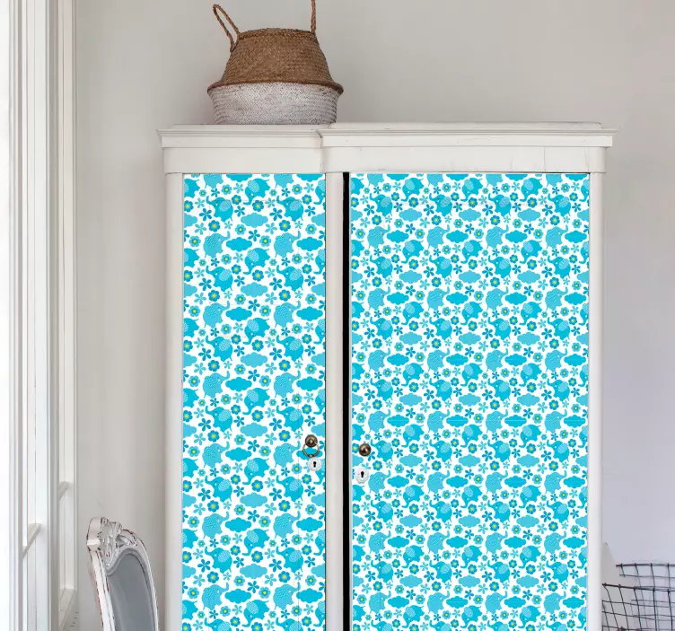 Cvetlični slon vinil tapeta - TenStickers