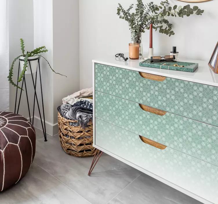 Cvetlični vzorec zbledanja Nalepka za pohištvo - TenStickers