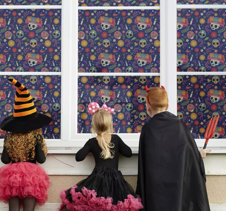 Okenska dekoracija za dan mrtve nalepke - TenStickers