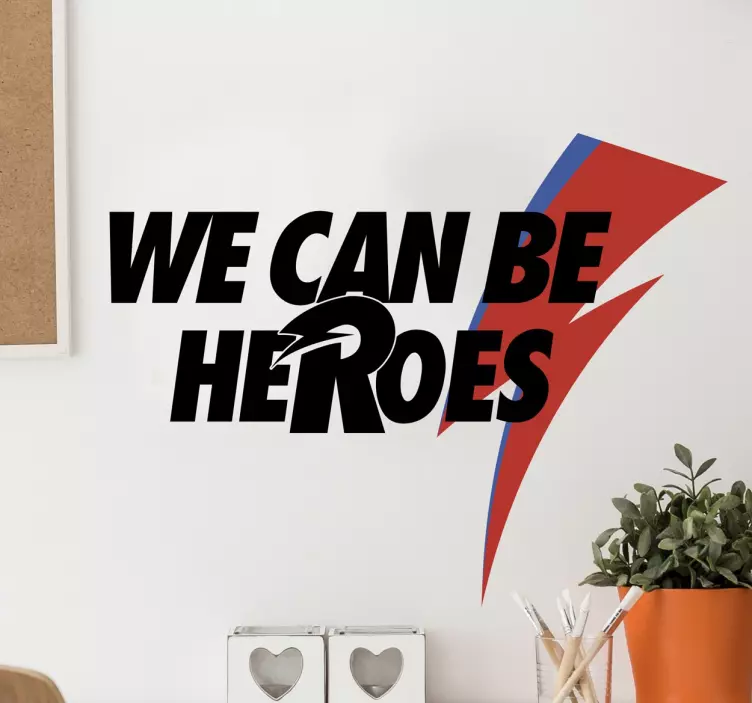 Nalepka lirične stenske pesmi david bowie heroji - TenStickers