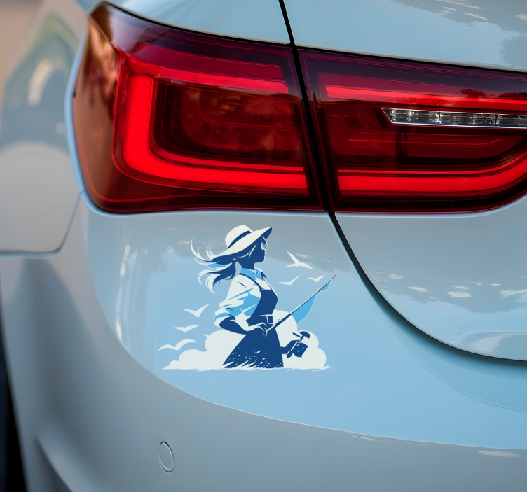 Dekle ribolov nalepka športa - TenStickers