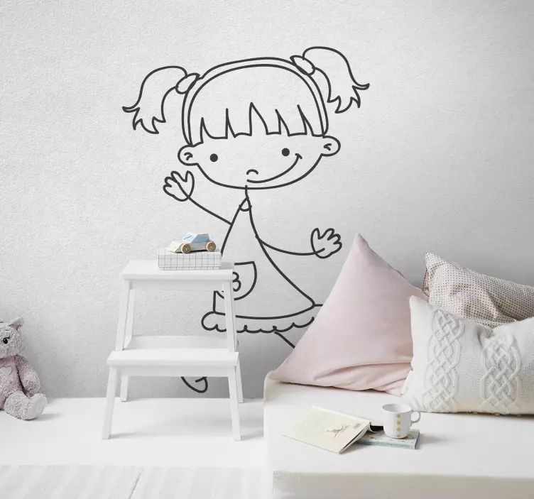 Deklica skica decal - TenStickers