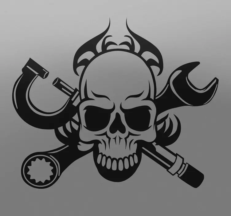 Dekorativna nalepka motorne lobanje - TenStickers