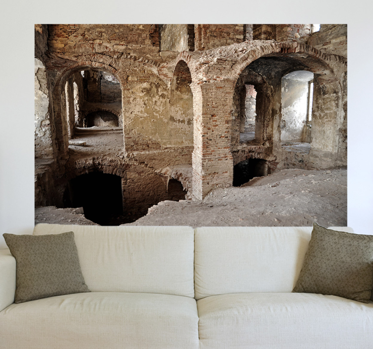 Dekorativni vinil, ruševine nalepka mesta - TenStickers