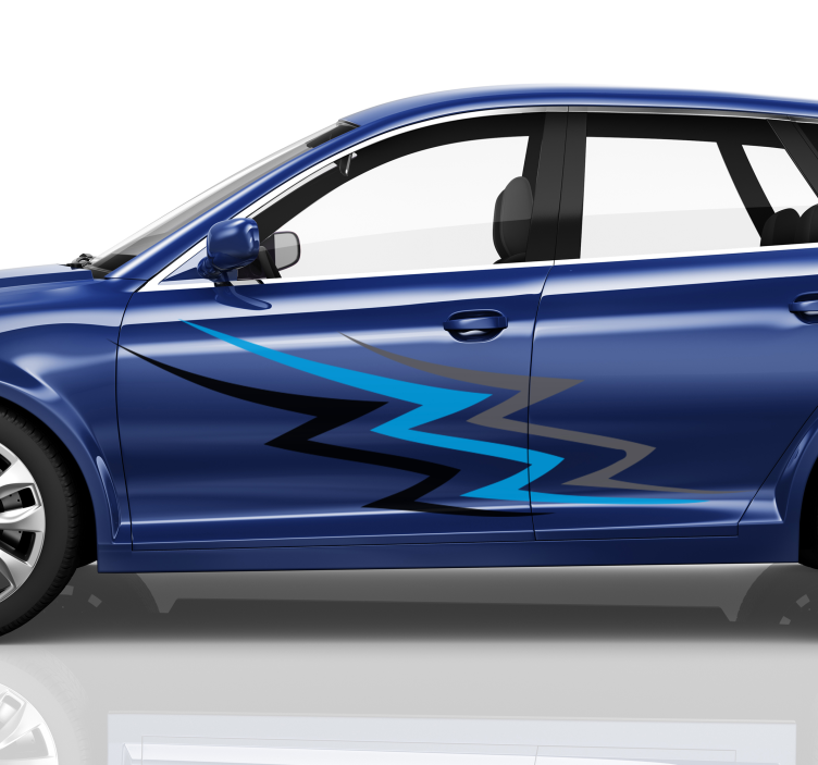 Nalepka dirkalnega avtomobila modra in siva - TenStickers