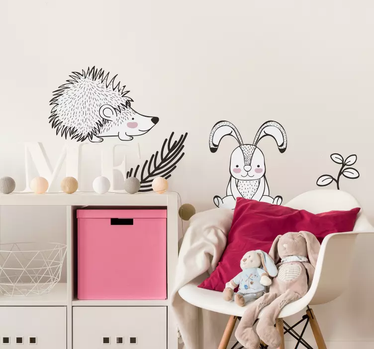 Nalepka za stene divjega prašiča in zajcev - TenStickers