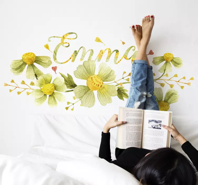 Divje rastline vintage z imenom po meri decal - TenStickers