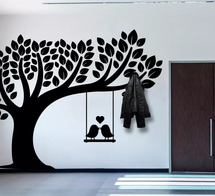 Drevesne gugalnice z nalepkami za obešalnike za ptice - TenStickers