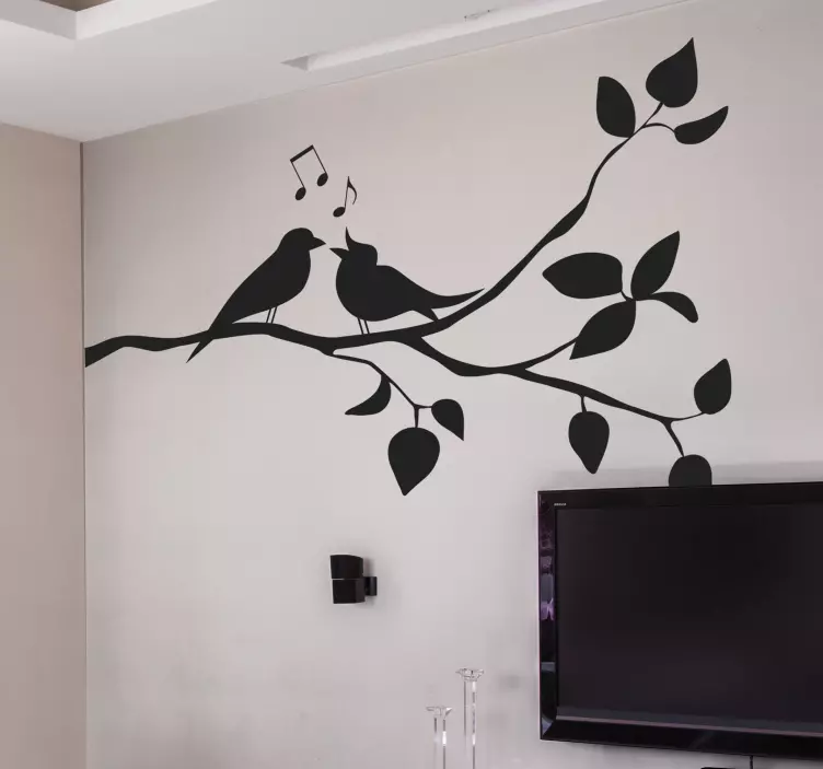 Drevesna veja z nalepkami za stene ptic - TenStickers