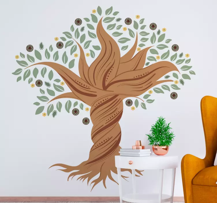 Drevo življenja zvita nalepka na steno drevesa - TenStickers