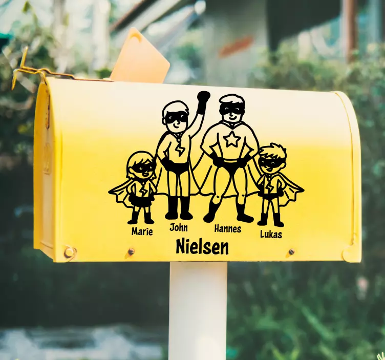 Družinski portret superjunakov nalepka živali - TenStickers