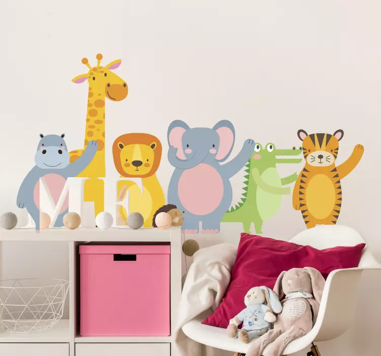 Nalepka za ilustracijo mladičev iz džungle - TenStickers